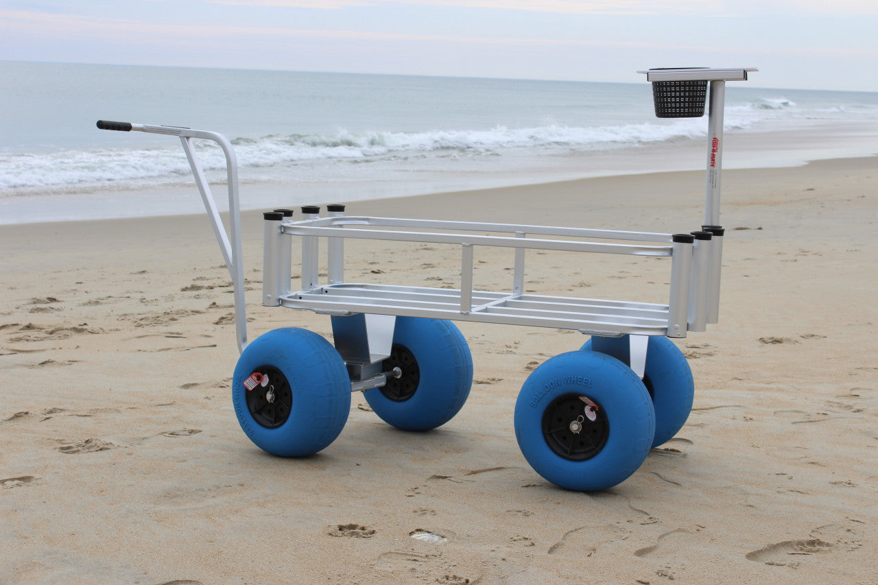Fishing and Beach Cart with Rugged Wheels Outdoor Wagon Surf，Blue