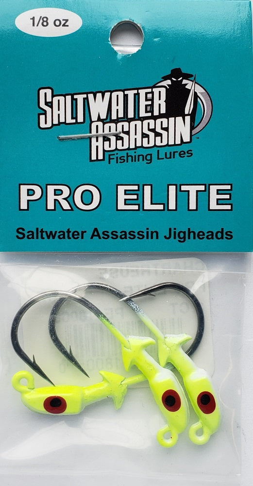 Saltwater Assassin Pro Elite Jigheads Chartreuse 1/8oz