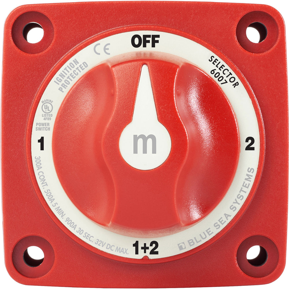 Blue Sea 6007 mSeries Mini Battery Switch Selector Four Position Red