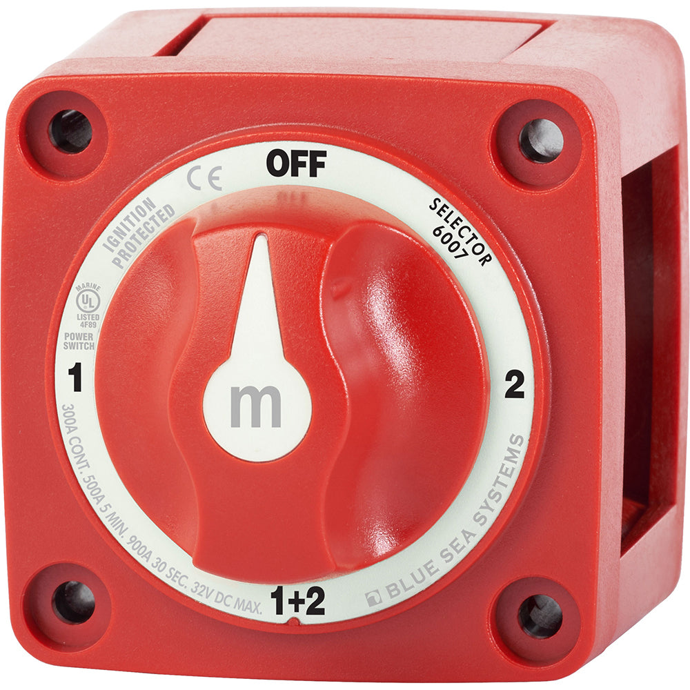 Blue Sea 6007 mSeries Mini Battery Switch Selector Four Position Red 