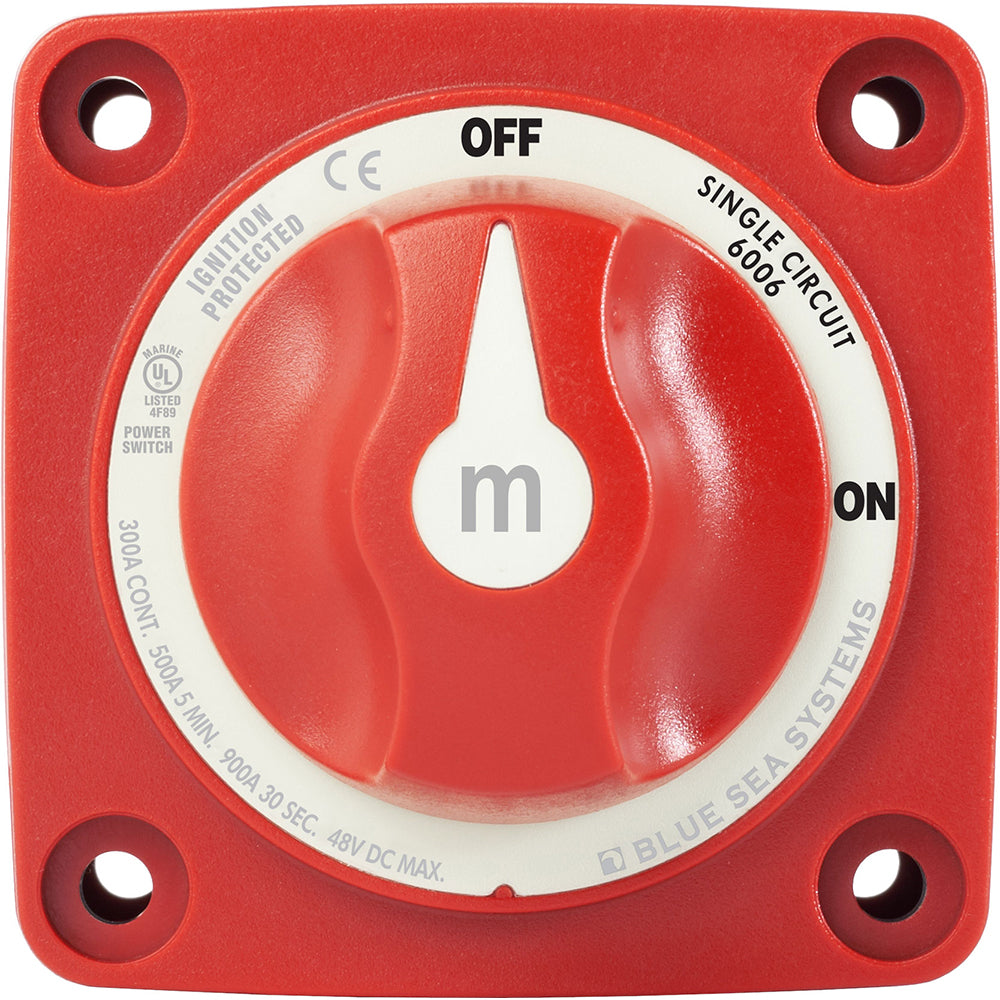 Blue Sea 6006 mSeries Mini Battery Switch Single Circuit ONOFF Red 6006