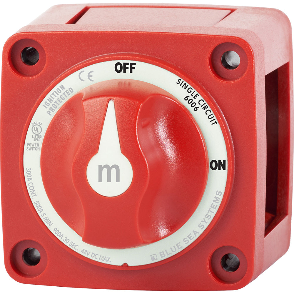 Blue Sea 6006 mSeries Mini Battery Switch Single Circuit ONOFF Red 6006