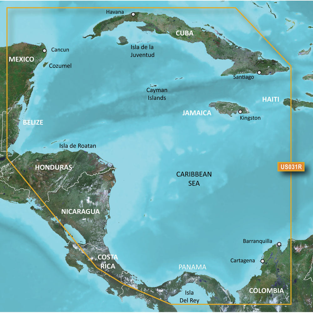 Garmin BlueChart g3 HD  HXUS031R  Southwest Caribbean  microSDSD