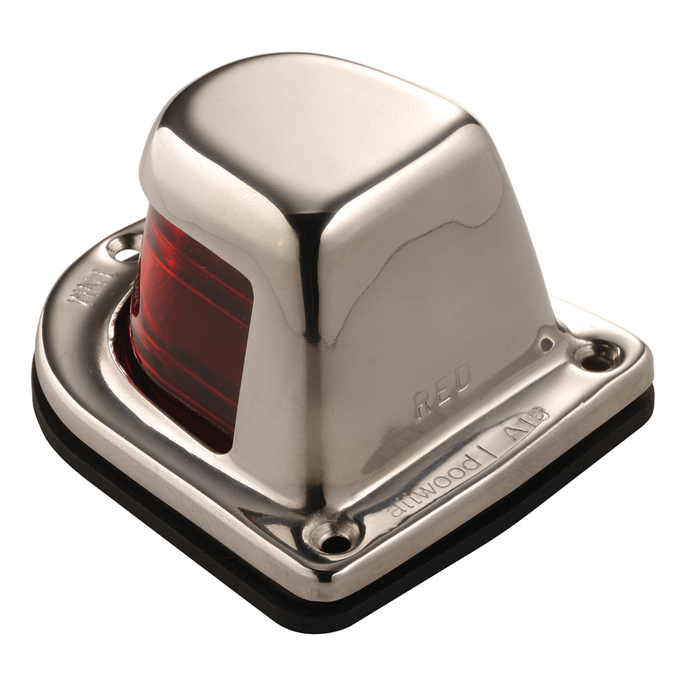 Attwood 1Mile Deck Mount Red Sidelight  12V  Stainless Steel Housing 66319R7