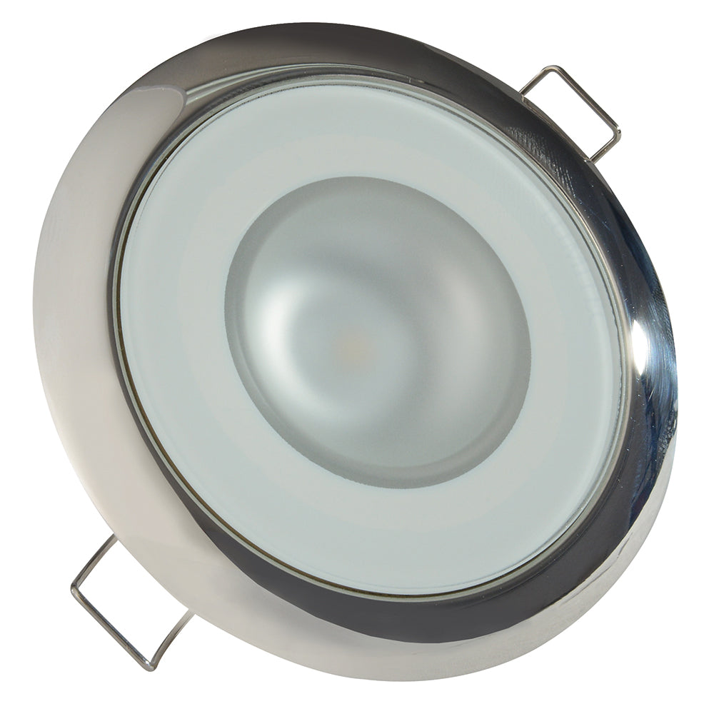 Lumitec Mirage  Flush Mount Down Light  Glass FinishPolished SS Bezel  White NonDimming 113113