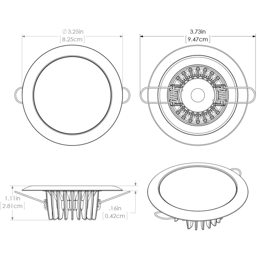 Lumitec Mirage  Flush Mount Down Light  Glass FinishPolished SS Bezel  3Color RedBlue