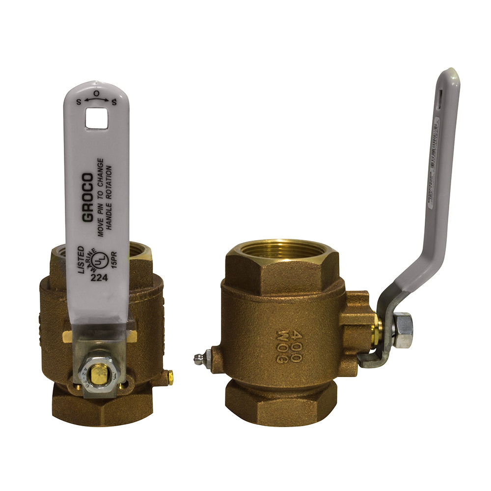 GROCO 12 NPT Bronze InLine Ball Valve 