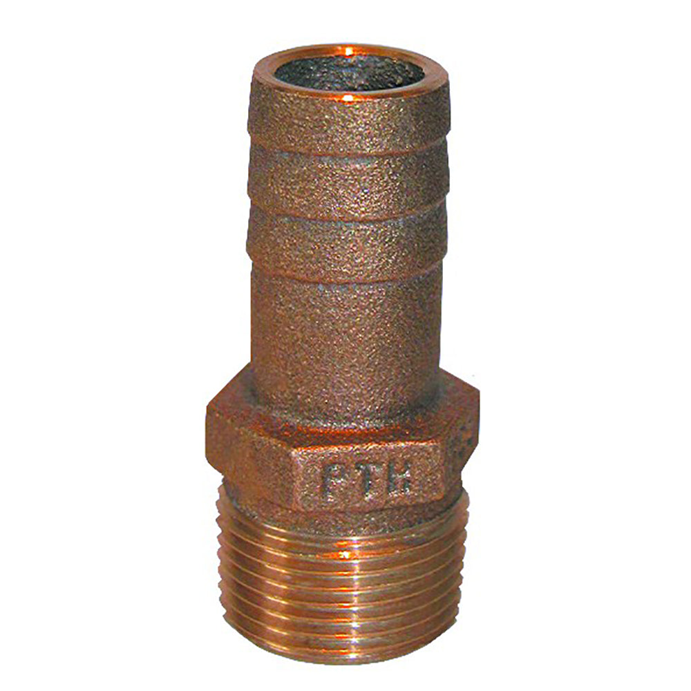 GROCO 12 NPT x 12 or 58 ID Bronze Pipe to Hose Straight Fitting PTH5062