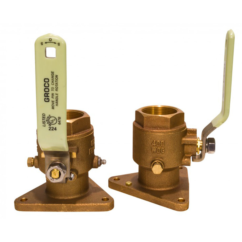 GROCO 1 Bronze TriFlanged Ball Valve Seacock