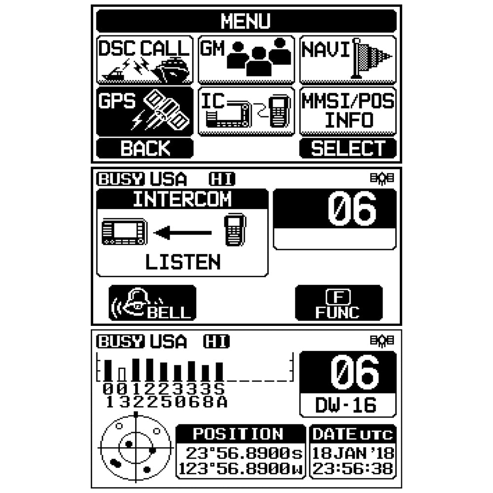 Standard Horizon GX1800G Fixed Mount VHF wGPS  Black GX1800GB