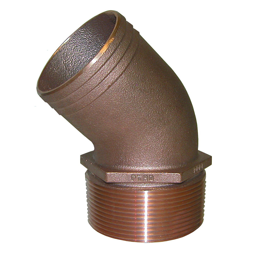 GROCO 1 NPT Bronze 45 Degree Pipe to 1 Hose 