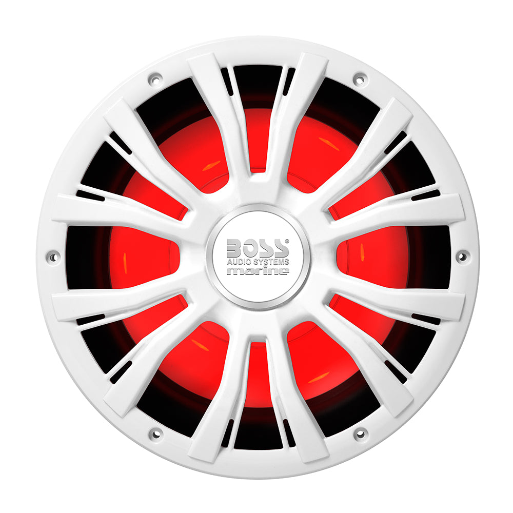 Boss Audio 10 MRG10W Subwoofer wRGB Lighting  White  