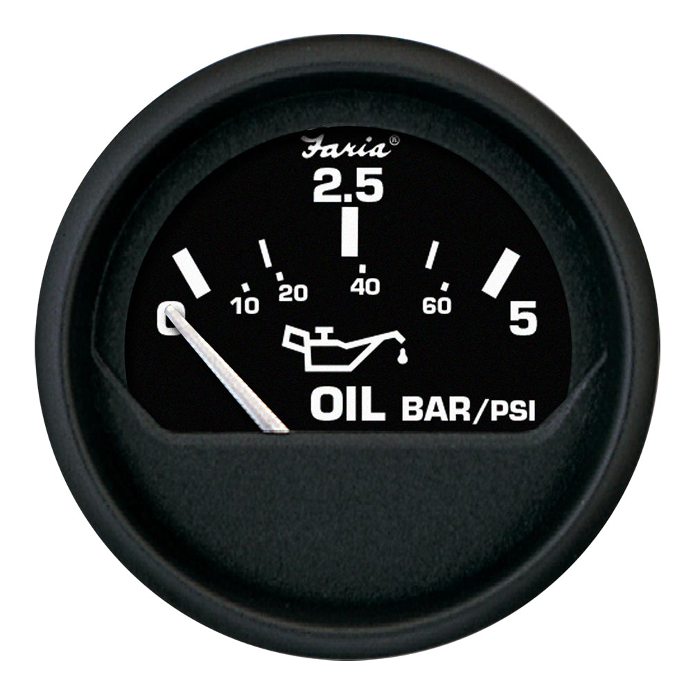 Faria Euro Black 2 Oil Pressure Gauge  Metric 5 Bar