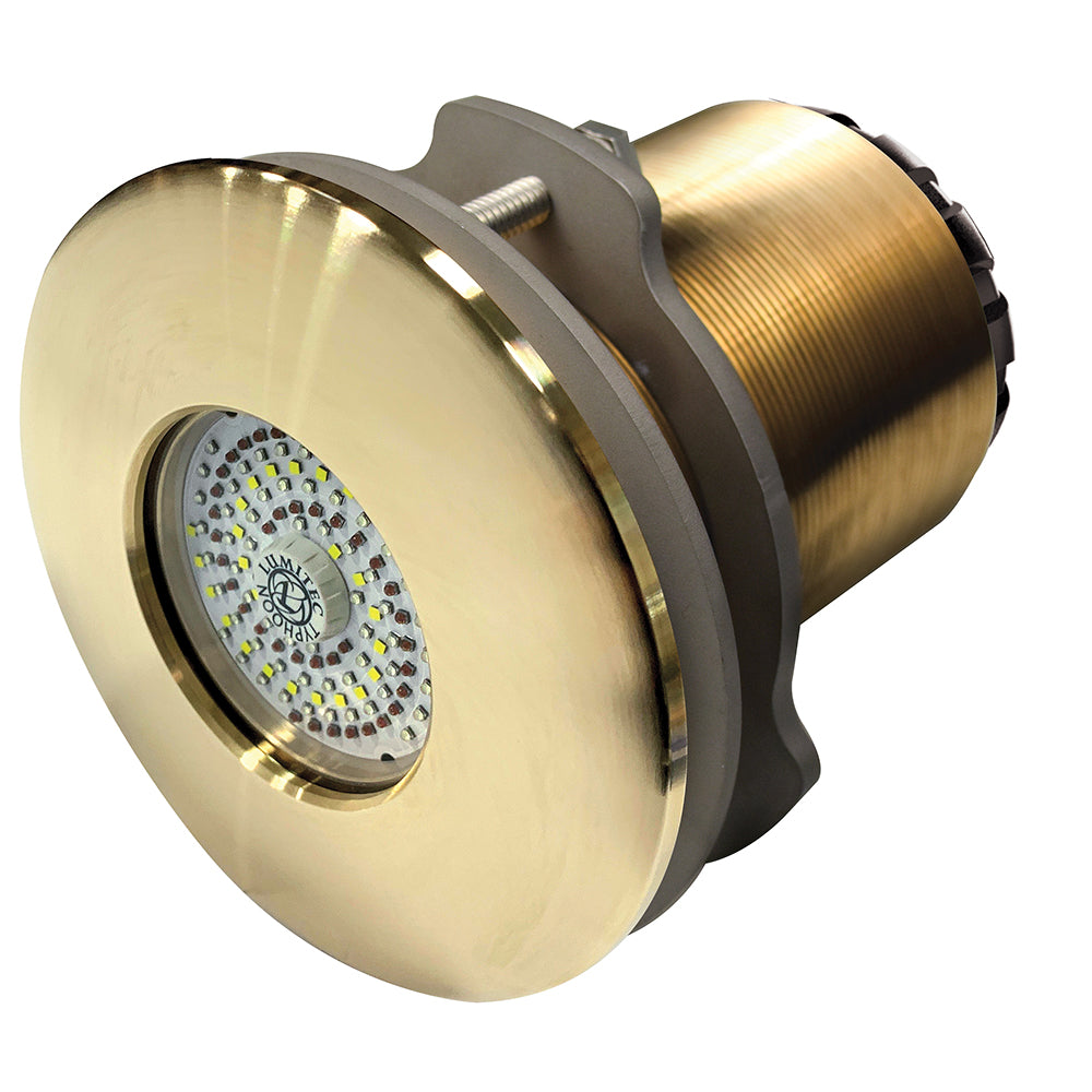 Lumitec SeaBlaze Typhoon Underwater Light  Bronze ThruHull LED Light  WhiteBlue  Flush Mount 101450