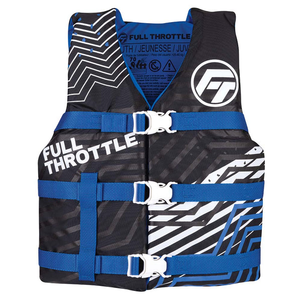 Full Throttle Youth Nylon Life Jacket  BlueBlack 