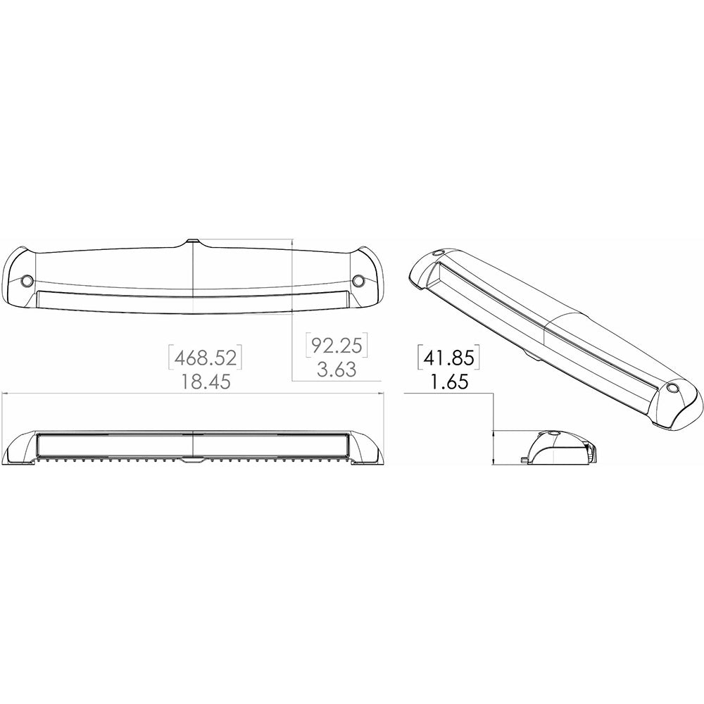 Lumitec Razor Light Bar - Spot - Black Housing - Flush Mount [101589]