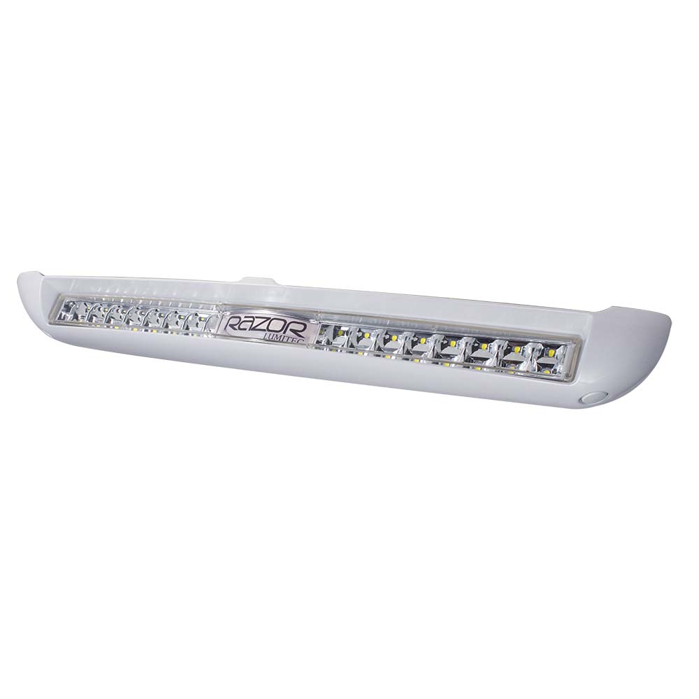 Lumitec Razor Light Bar  Flood  White Housing wInverted Logo Flush Mount 101590