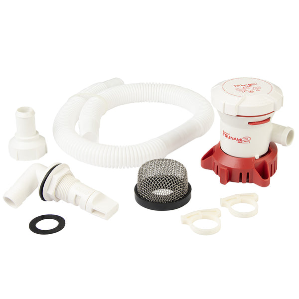 Attwood Tsunami MK2 T500 Manual Bilge Pump wInstallation Kit  500 GPH  12V 