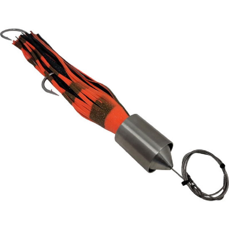 Seaworx Trolling Lure Cowbell Orange/Black Weight: 28 oz.﻿ Color: Orange/Black Hookset: 12/0