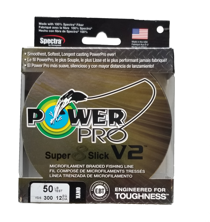 Power Pro Super 8 Slick V2 Onyx 50 lb 300 yds Braided Fishing Line