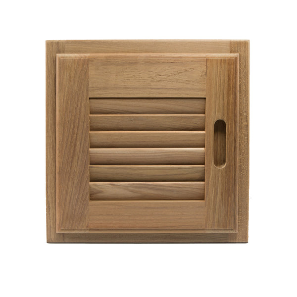 Whitecap Teak Louvered Door & Frame - Right Hand - 12" x 12" [60720]