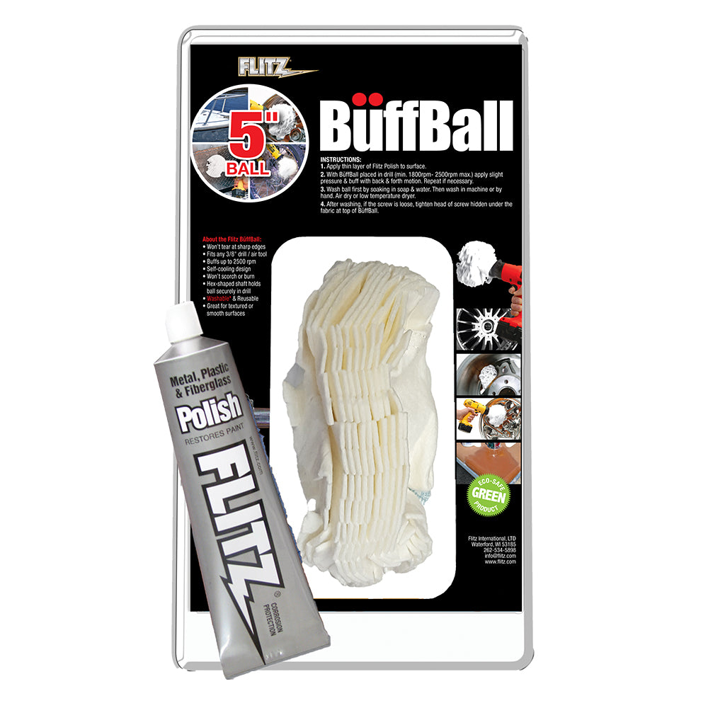 Flitz Buff Ball  Large 5  White w176oz Tube Flitz Polish PB 10150