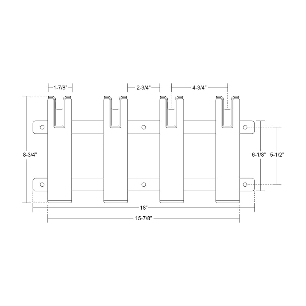 TACO AluminumPoly 4Rod Rack Holder