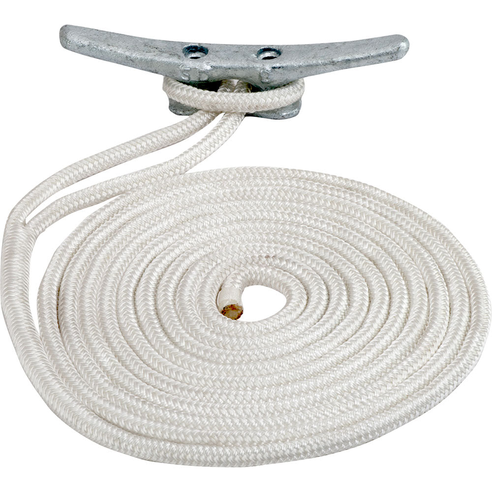 Sea-Dog Double Braided Nylon Dock Line - 3/4" x 25 - White [302119025WH-1]