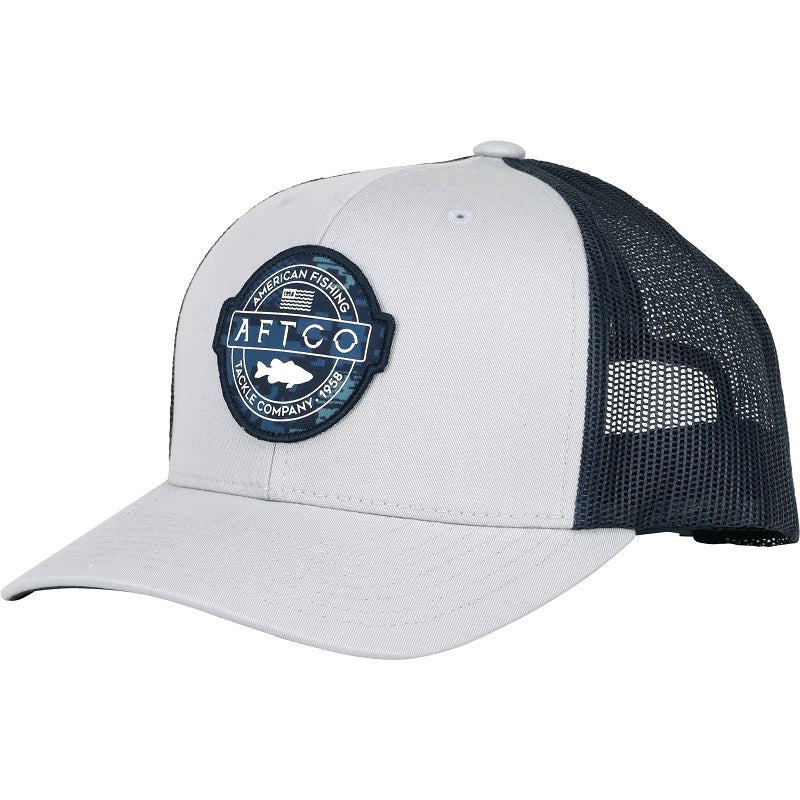 Aftco Bass Patch Trucker Cap Light Gray
