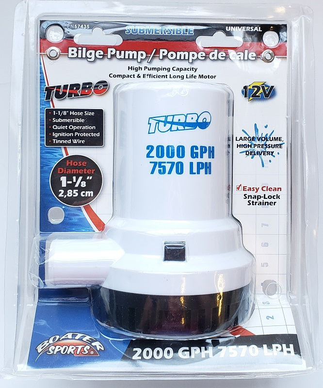 Boater Sports 2000GPH Bilge Pump PN57435