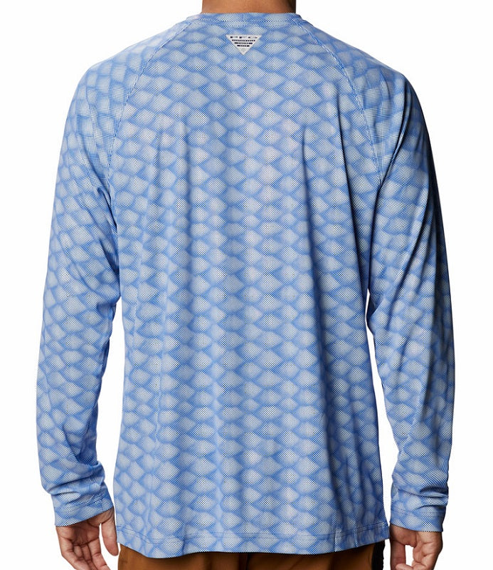 Columbia PFG Fishing Shirt 5XL Vented Long Sleeve Cotton Mesh Light Blue  Mens
