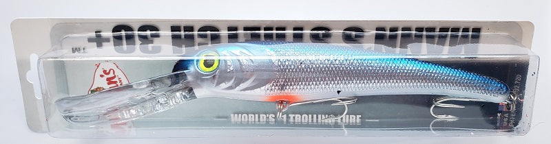 Mann's 11" Stretch 30+ Trolling Lure Chrome/Blue T30-77