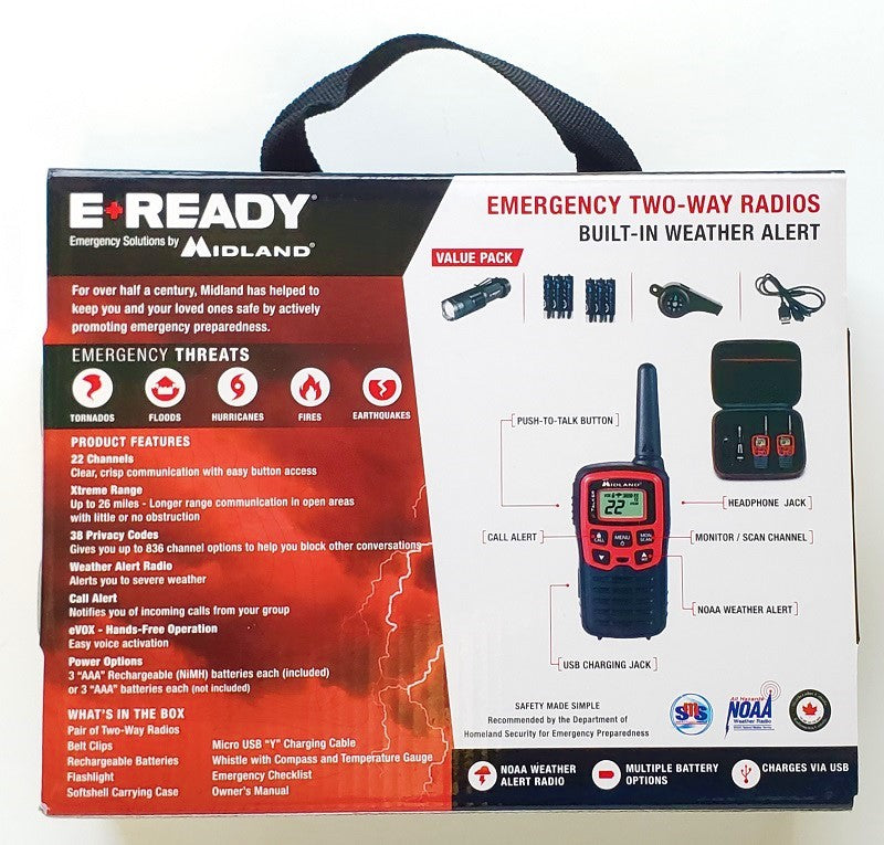 Midland E+Ready Emergency 2-Way Radios EX37VP