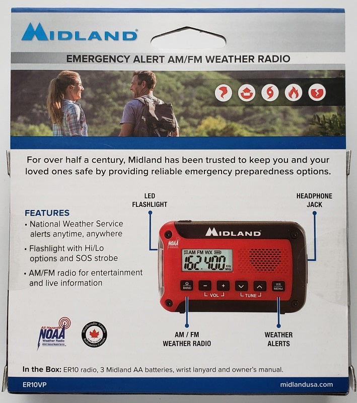 Midland Emergency Alert AM/FM Weather Radio ER10VP