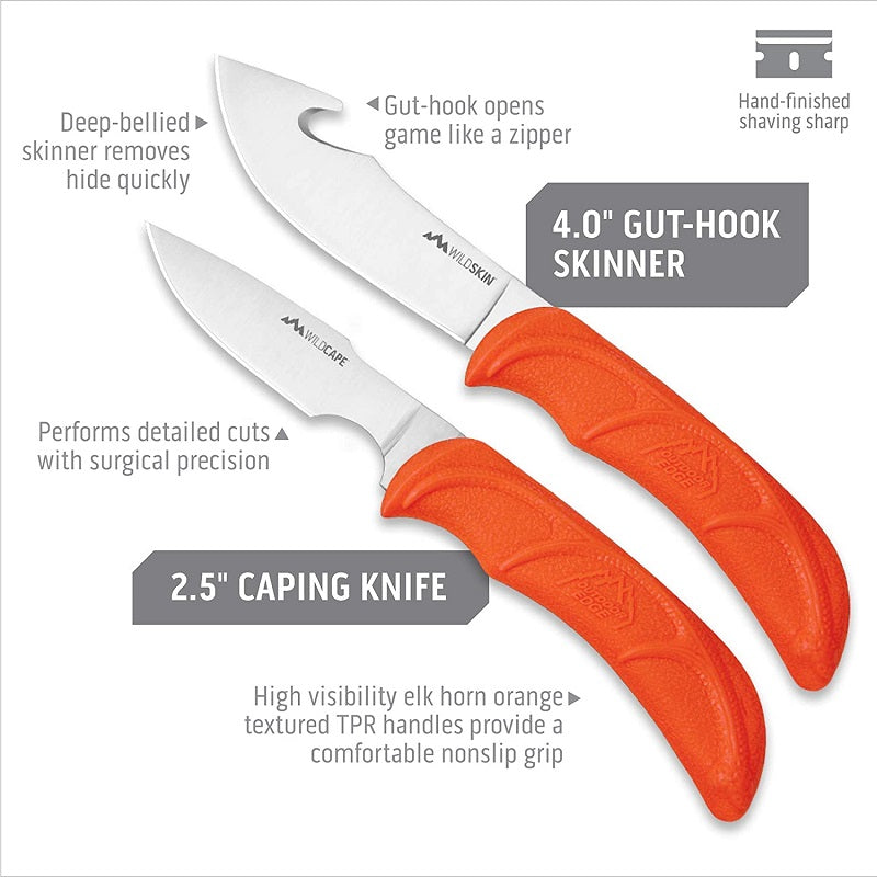  OUTDOOR EDGE Game Processor 12-Piece Hunting Knife Set, Caping & Boning Knives, Skinning Knife, Bone Saw, Game Shears, Knife  Sharpener & Rib Spreader in Hard Case