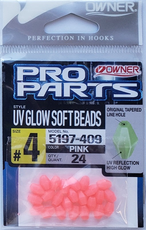 Owner Pro Parts UV Glow Soft Beads-Pink