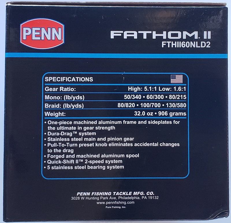 Penn Fathom II Lever-Drag Conventional Reel