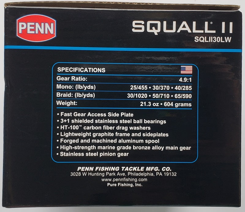 Penn Squall II Levelwind Reels