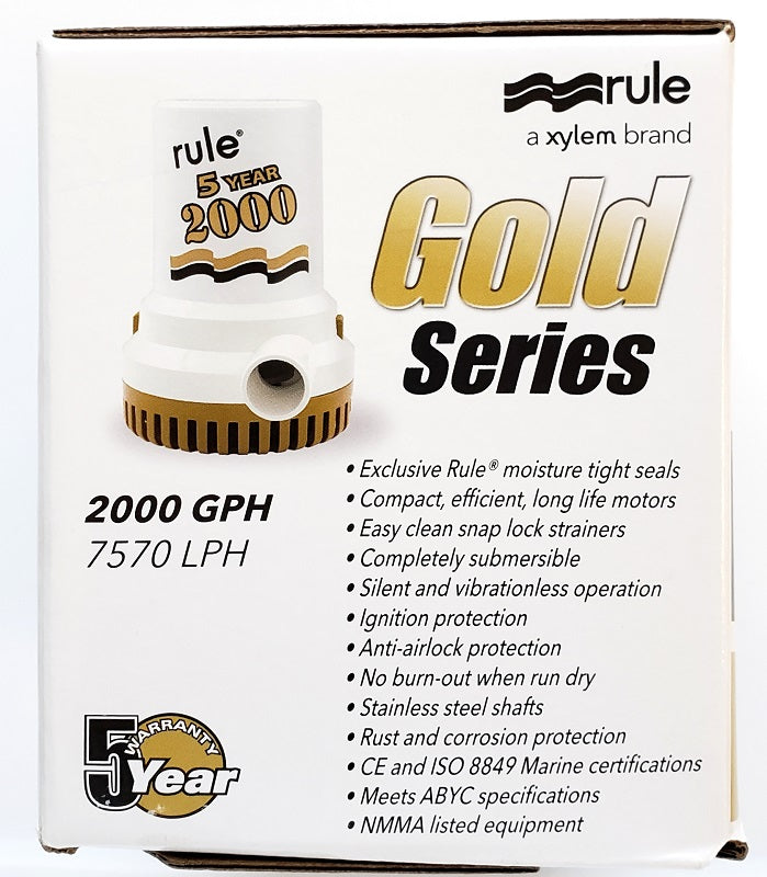 Rule 2000GPH/7570LPH Gold Series Bilge Pump Model 09