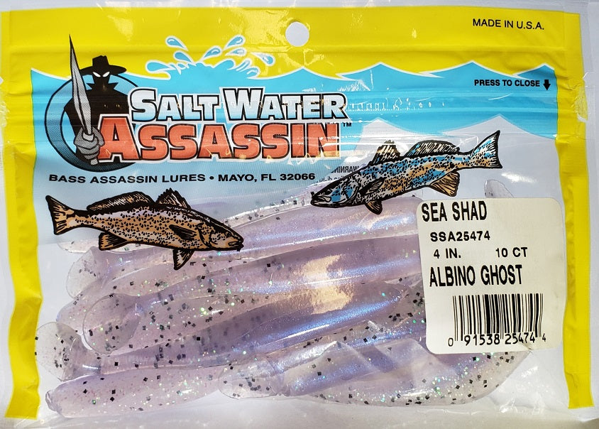 Bass Assassin Sea Shad Albino Ghost