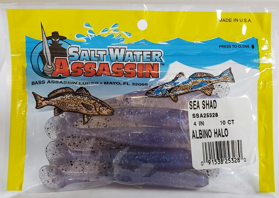 SaltWater Assassin Sea Shad Albino Halo 4" 10pk