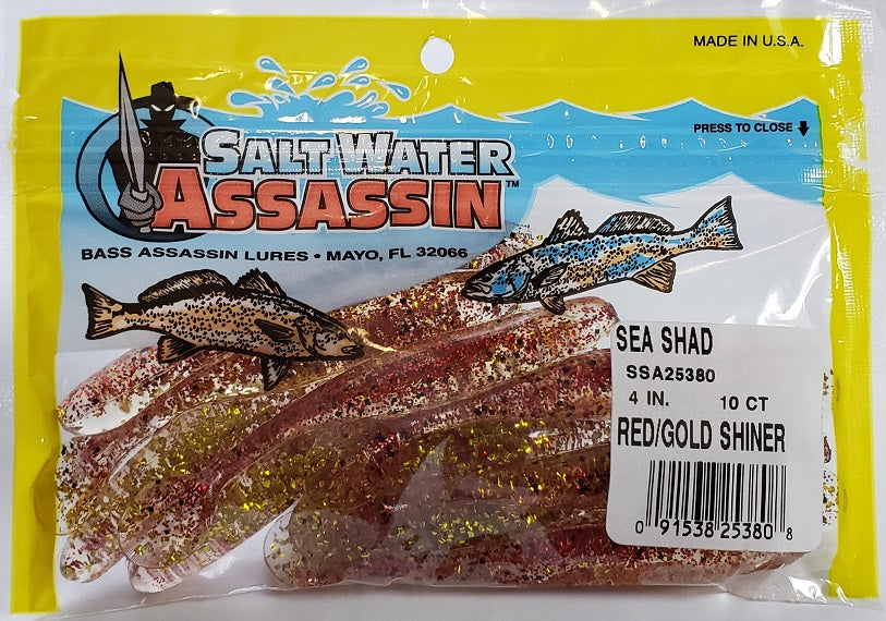 SaltWater Assassin Sea Shad Red/Gold Shiner