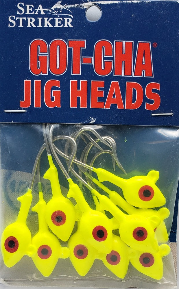 Sea Striker Got-Cha Chartreuse Jig Heads 1/2oz 10pk HSWG12-10