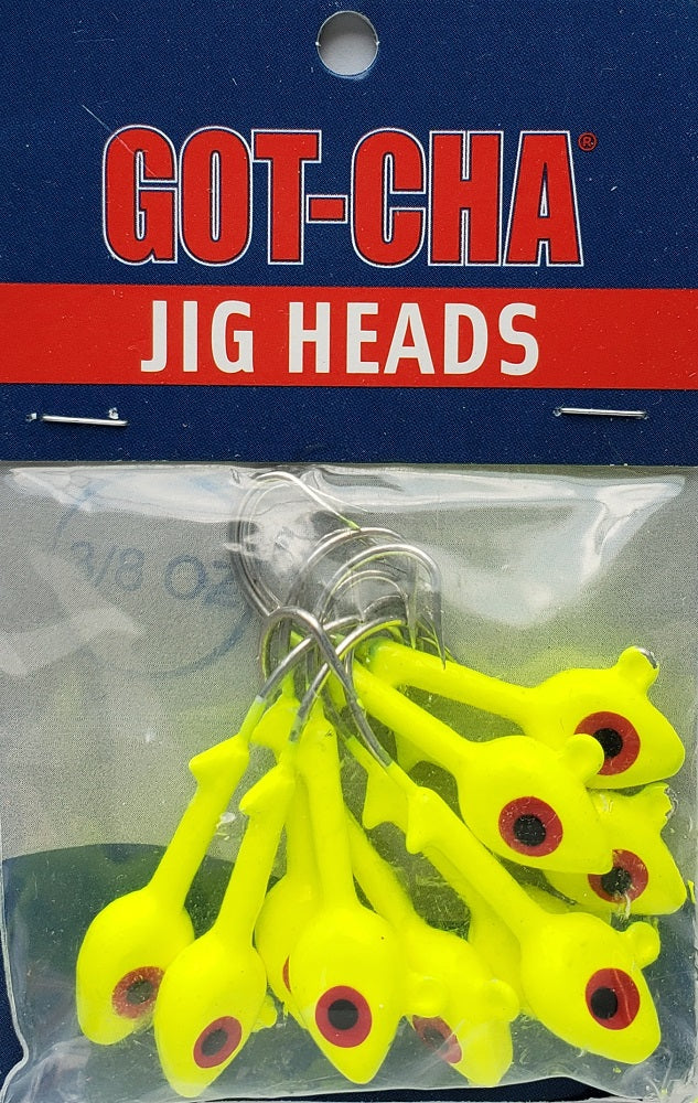 Sea Striker Got-Cha Chartreuse Jig Heads 3/8oz 10pk