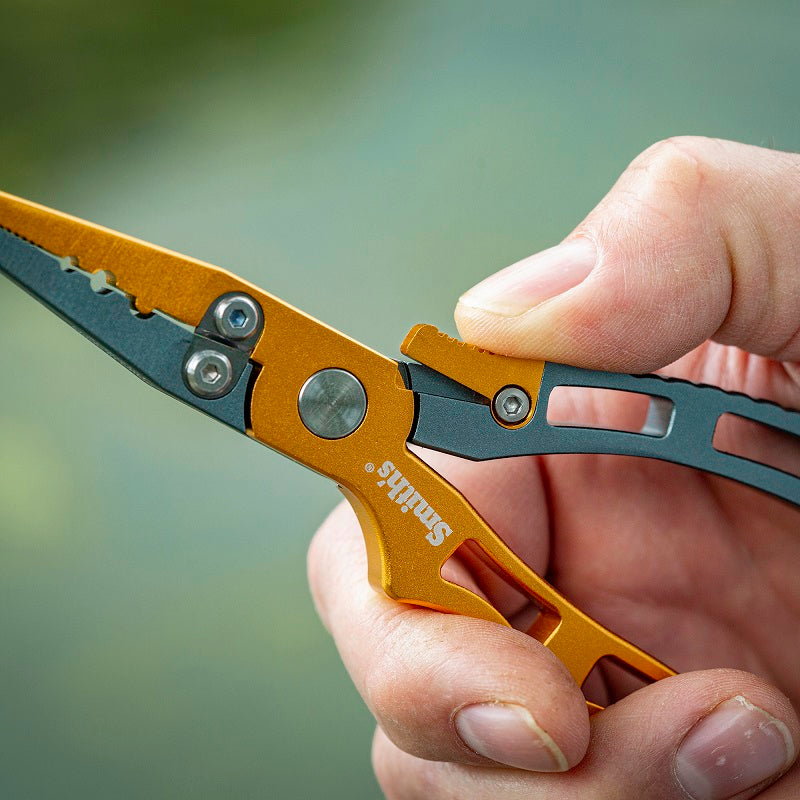 Smith's Consumer Products Store. ALUMINUM FISHING PLIERS WITH CARABINER  WITHOUT SPLIT RING