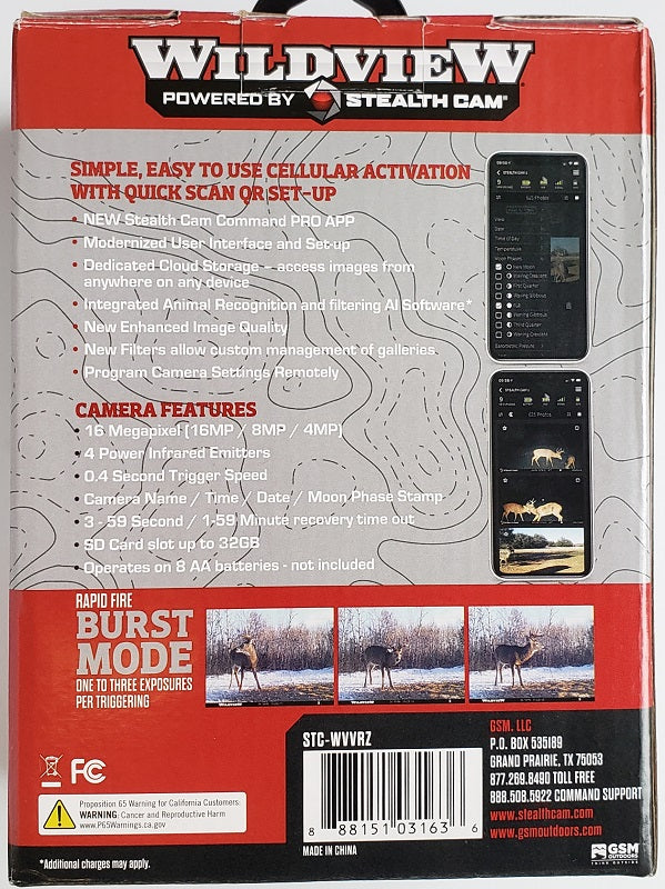 Stealth Cam Wildview Relay Cellular Trail Camera (Verizon) STC-WVVRZ