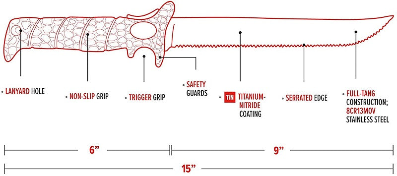 Bubba Blade 9" Serrated Flex Knife 1112553