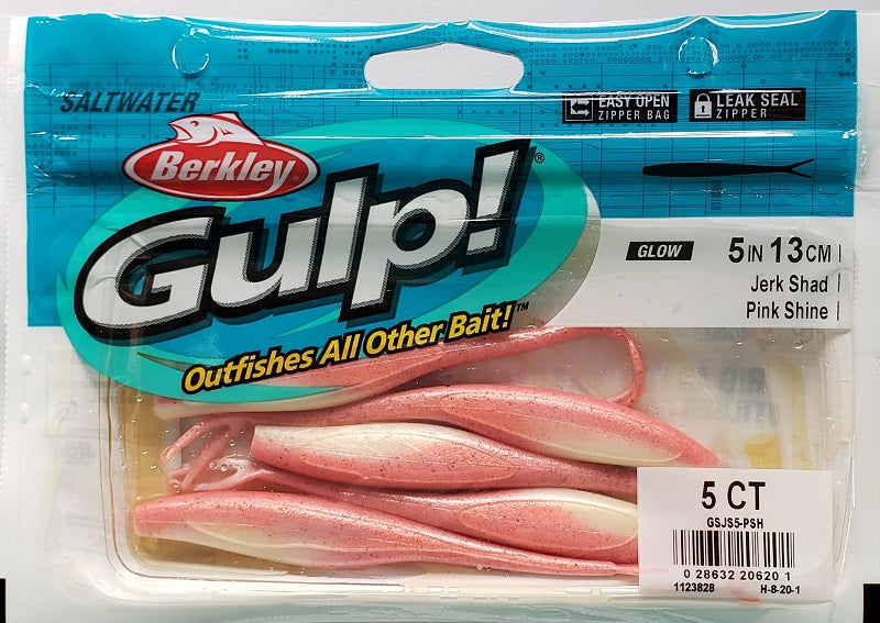 Berkley Gulp! 5in Pink Shine Jerk Shad 5ct 1123828