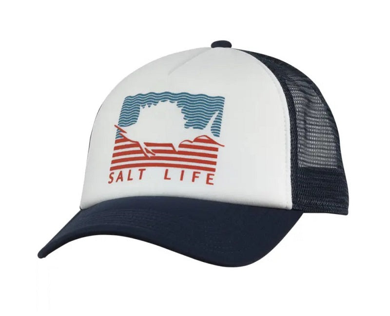 Salt Life Sailin Flags Trucker Hat White SLM20267